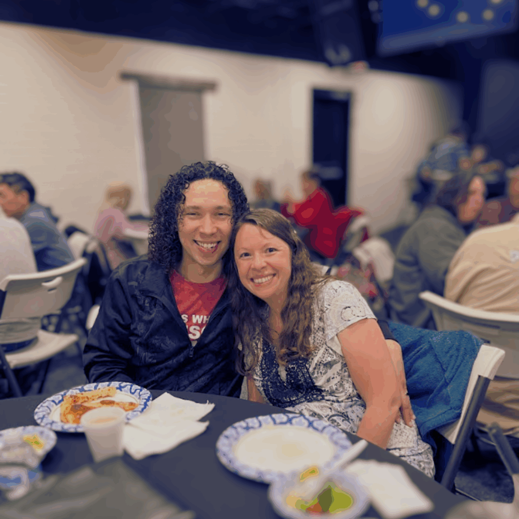 couple sitting at table