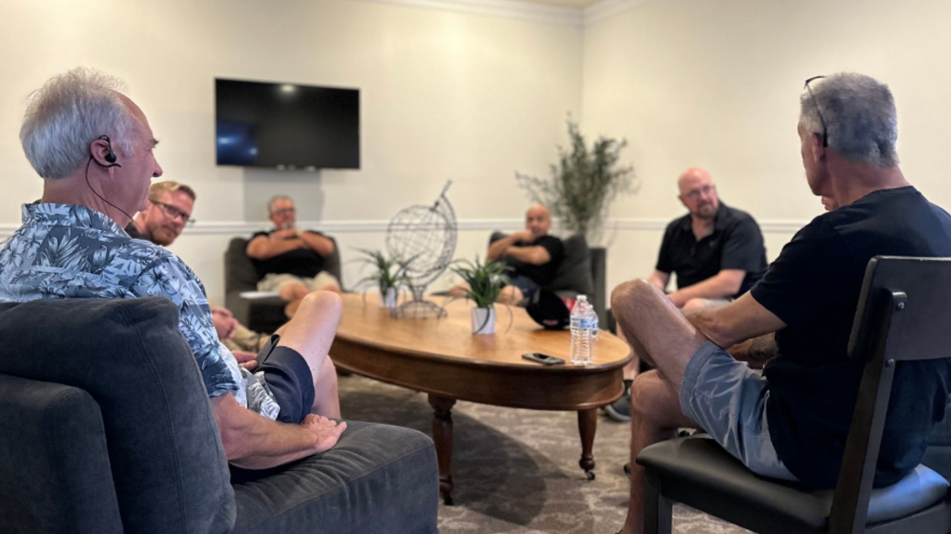 group of men in recovery